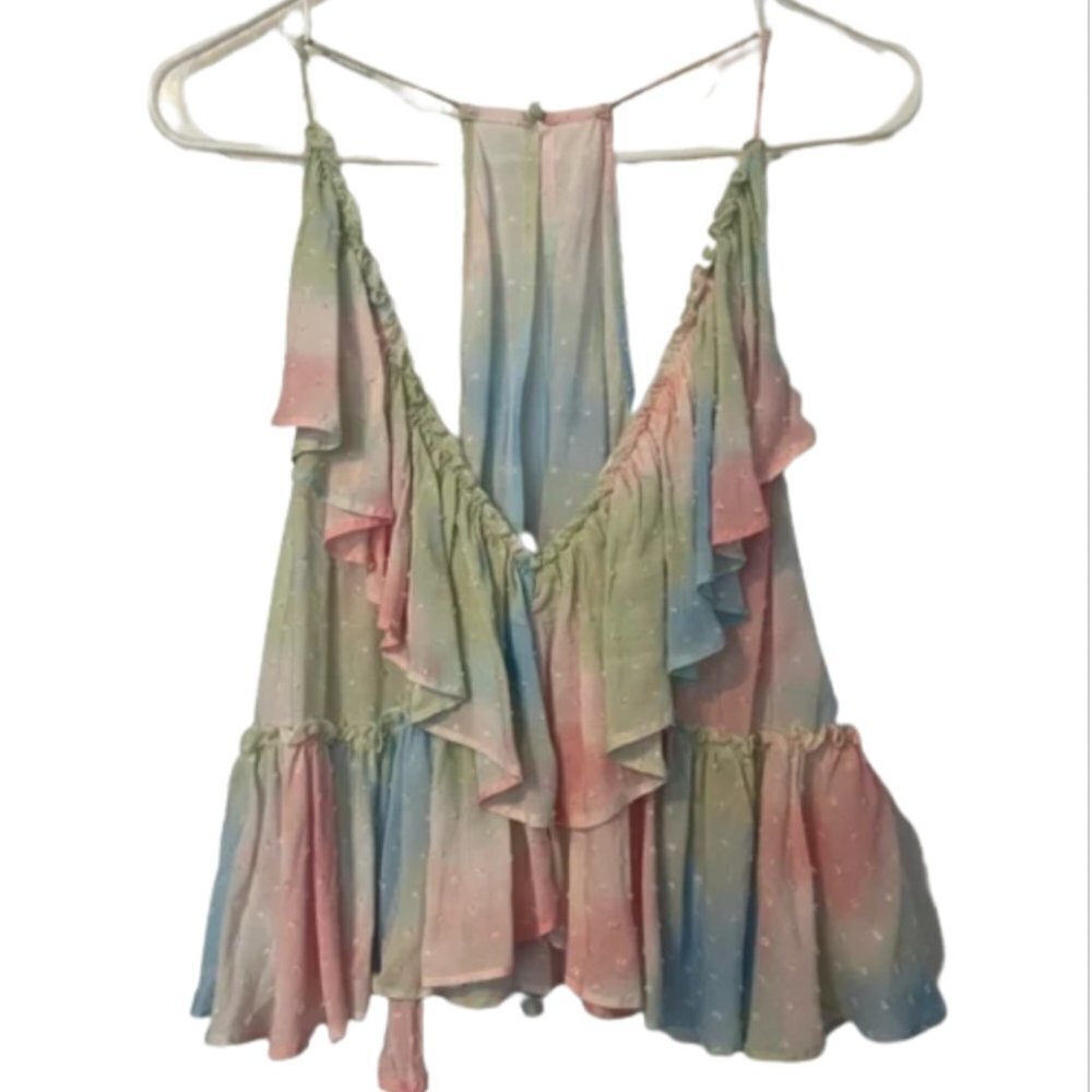 Skylar and Madison Pastel Rainbow Flowy Tank NWT medium